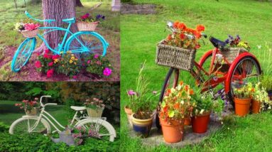 Best Decorative Vintage Reused Old Bicycle Planters ideas for Garden