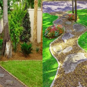 Amazing Pathways designs with Rocks and Stones | DIY Stone flower beds