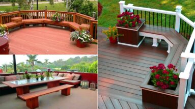 Beautiful Creative Deck Bench Seating ideas for Garden & Outdoors