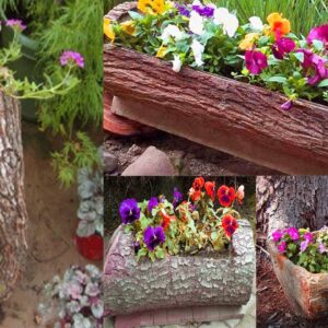 Most Creative Flower Planters Made From Logs Ideas | Outdoor Wood Planter