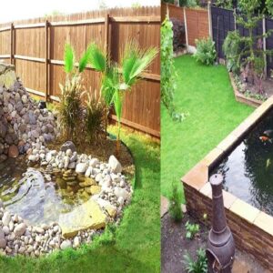 Charming Garden Inside Koi Ponds Design Ideas | Backyard Fish Pond